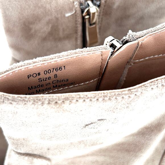 Journee Collection Ankle Booties 8 Tan Stacked Heel Western Faux Suede - Picture 7 of 7